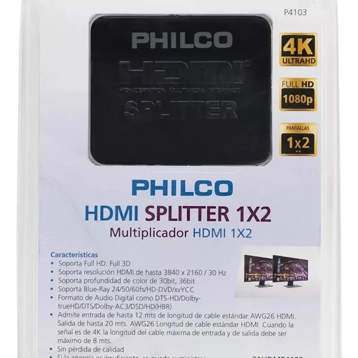 GENERICO - Splitter Divisor Hdmi Philco 1x2v