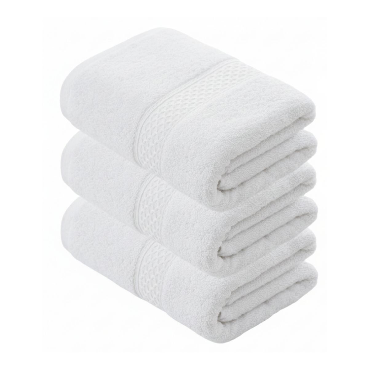 GARSIL - Set 3 Toallas De Baño Algodon Gruesas De Cuerpo 70x140cm Blancas