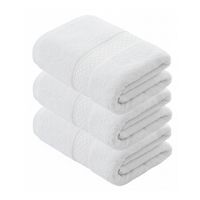 Set 3 Toallas De Baño Algodon Gruesas De Cuerpo 70x140cm Blancas