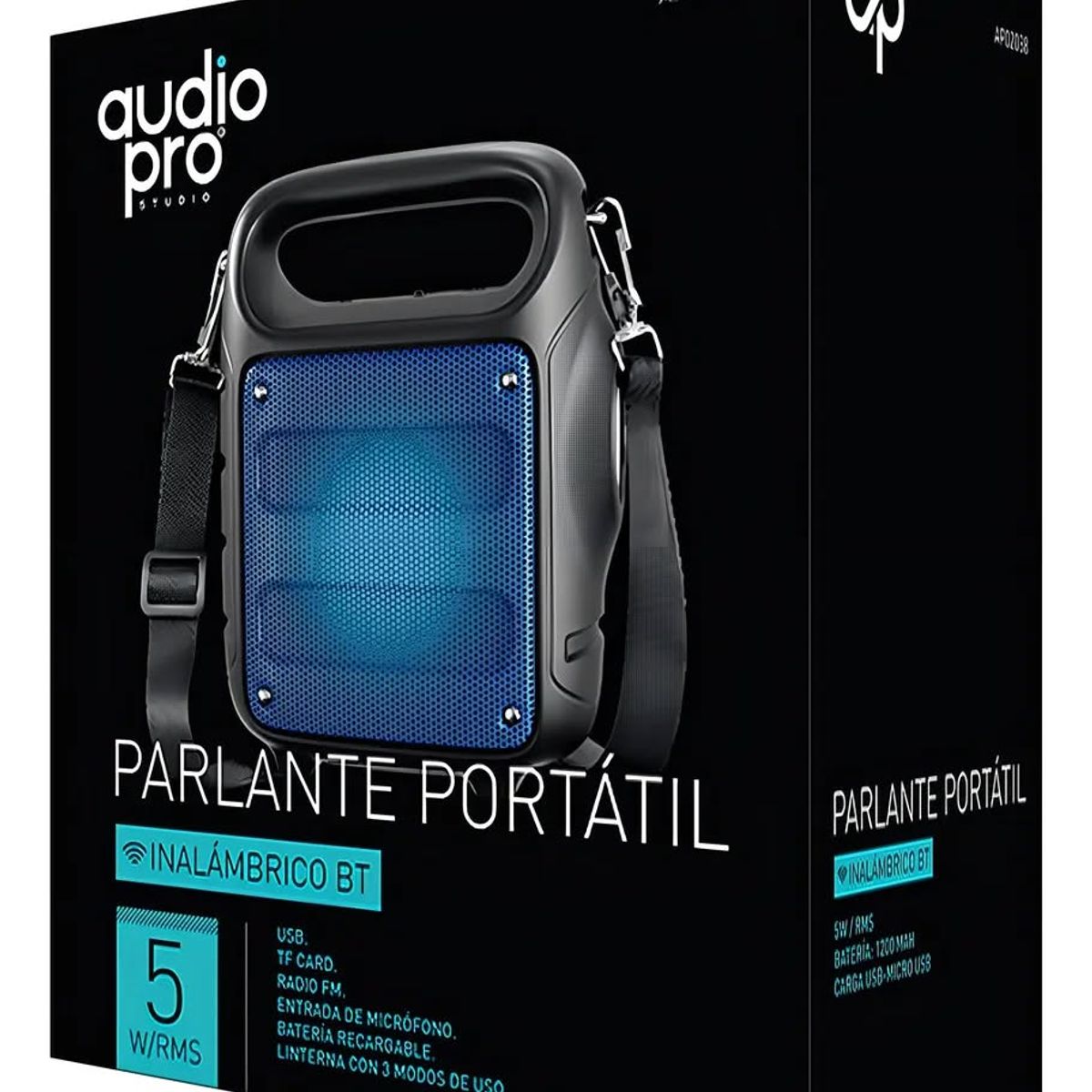 GENERICO - Parlante Portátil Bt Recargable FM Linterna AP02038 Audiopro