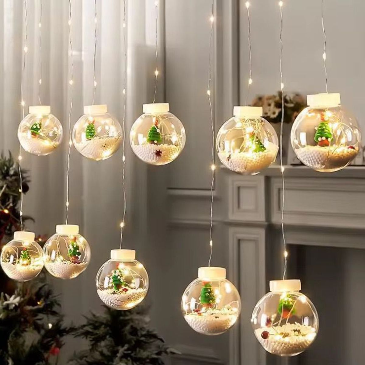 GENERICO - ESFERAS DECORATIVAS MOTIVO NAVIDEÑO COLOR CALIDO