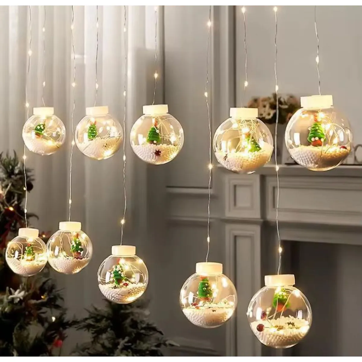 GENERICO - ESFERAS DECORATIVAS MOTIVO NAVIDEÑO COLOR CALIDO