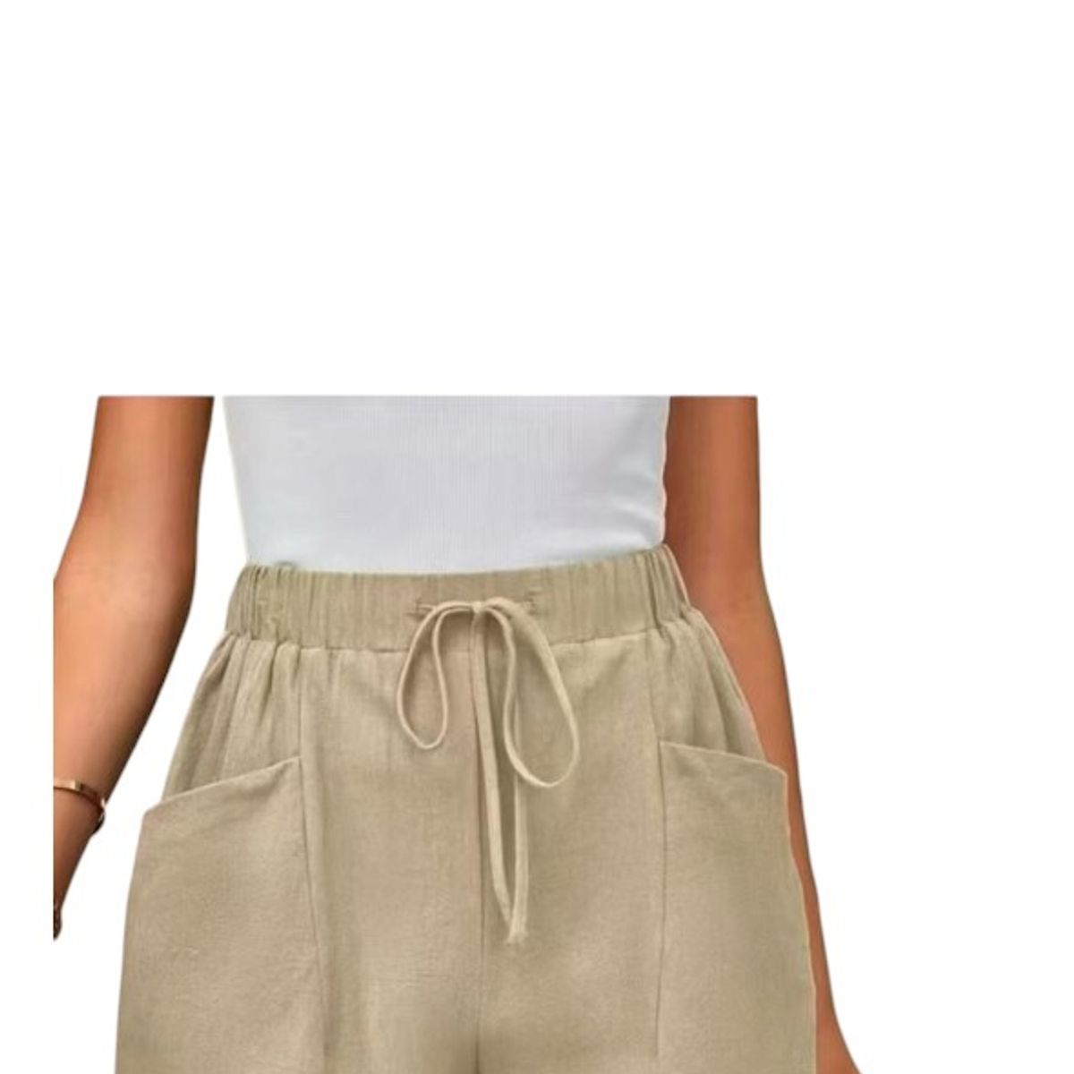 AGW - Pack 3 Short Lino Mujer Con Bolsillos Grandes