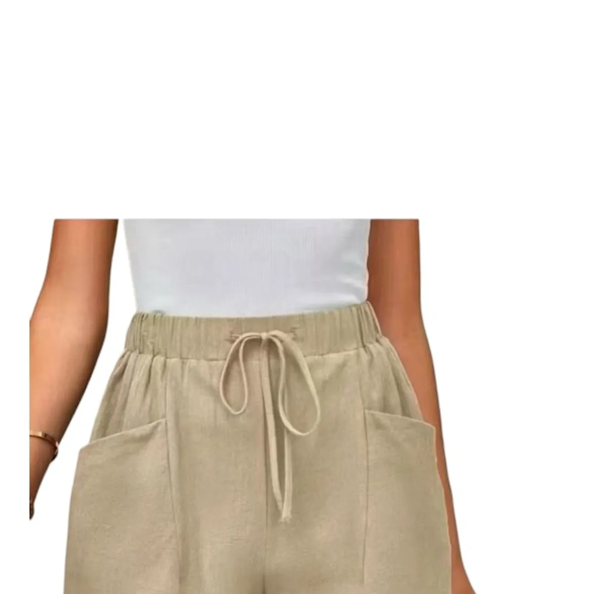AGW - Pack 3 Short Lino Mujer Con Bolsillos Grandes