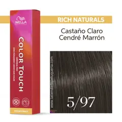 WELLA - Tinte para cabello Color Touch 597 Castaño Claro Cendre Marron 60ml