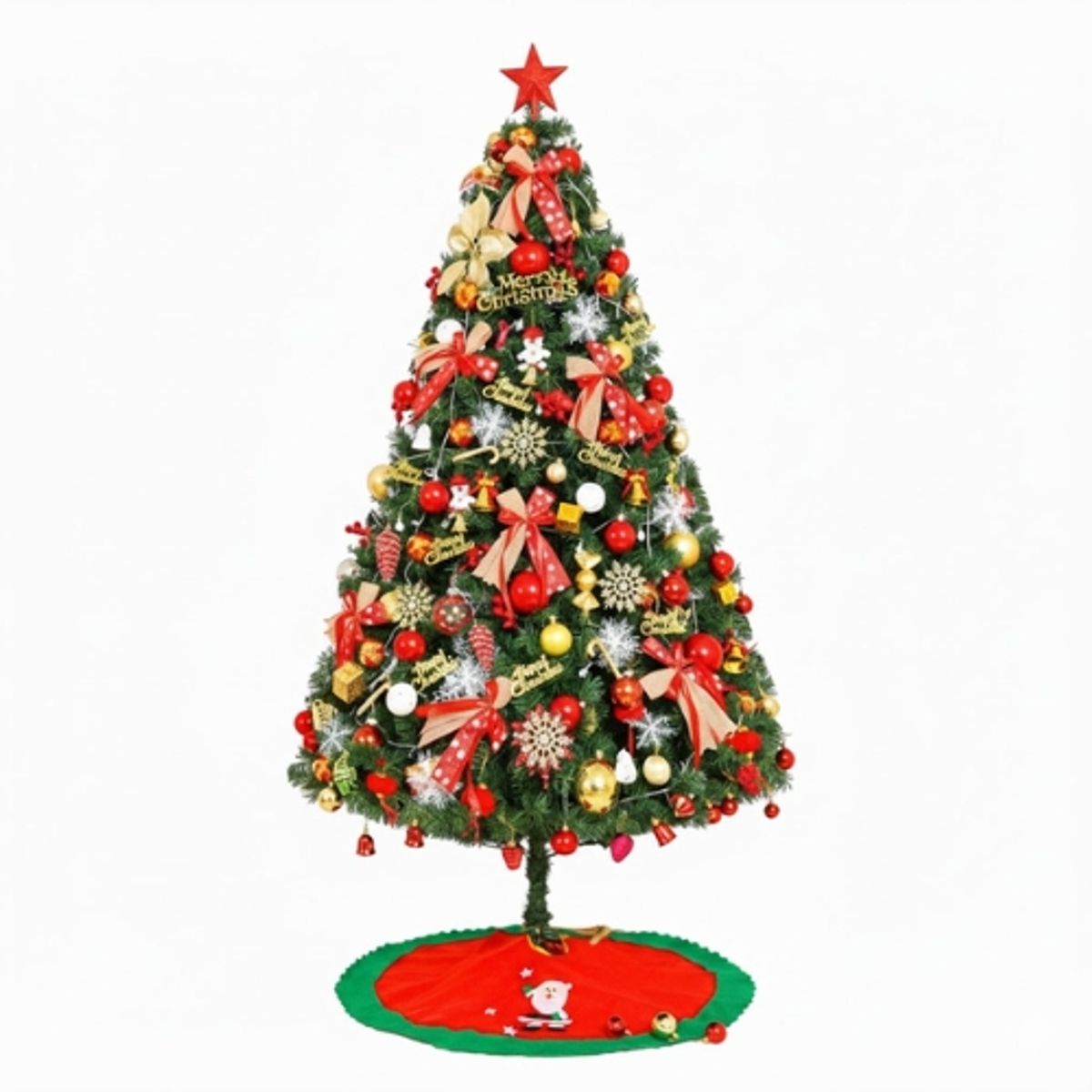 CRUSEC - Arbol De Navidad 180 cm Artificial Frondoso Con Accesorios