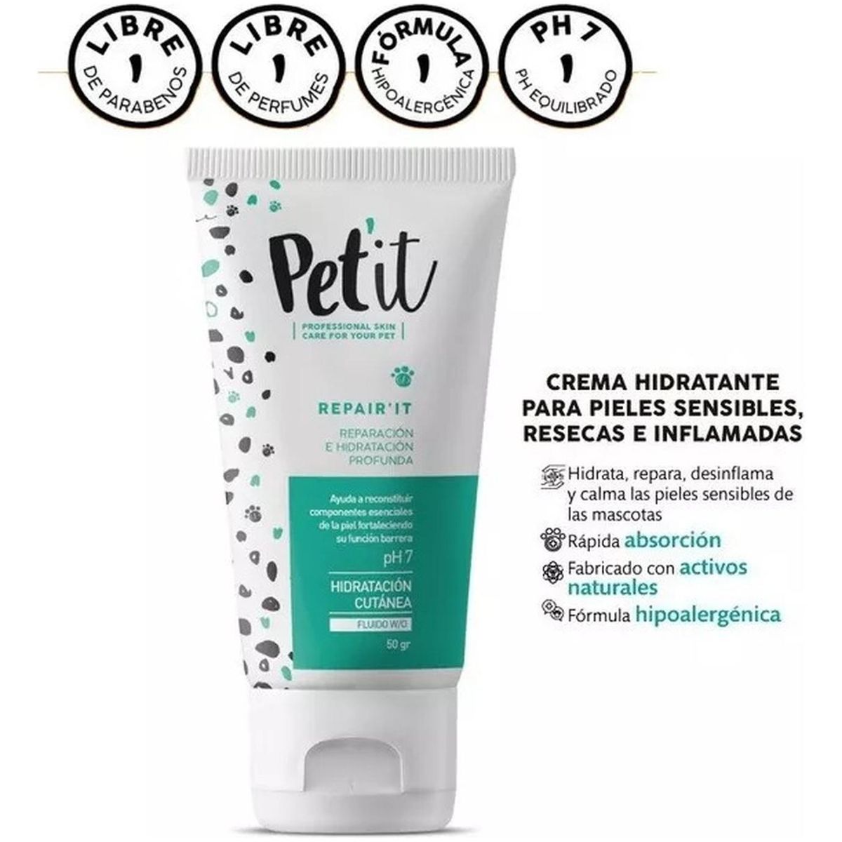 PETIT - Pet'it Crema Hidratante Para Mascotas Con Piel Sensible