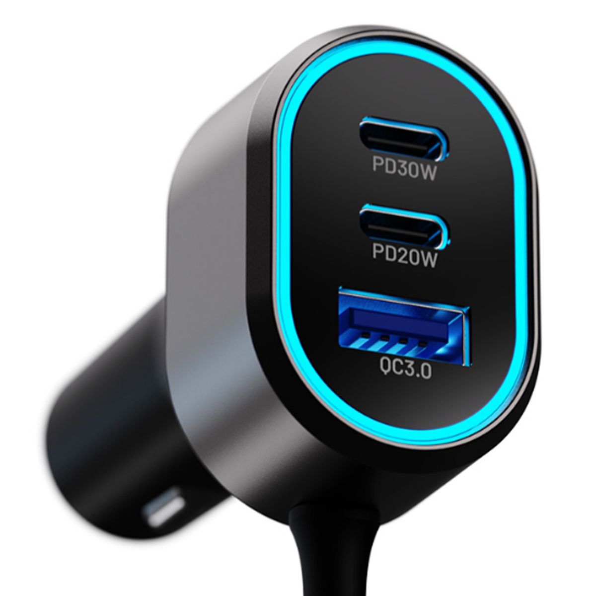KLIP XTREME - Cargador de auto con extensión USB C 6 puertos 100W