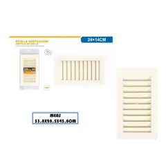 GENERICO - Rejilla Ventilación Generica 24x14 Cm Blanca