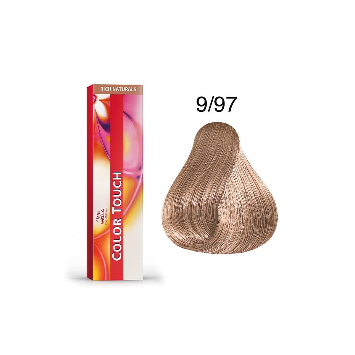 WELLA - Tinte Wella Color Touch 9.97 Rubio Muy Claro Cendre Marron 60ml