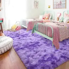 DIANA - ALFOMBRA PELUDA TIPO SHAGGY DE 200CM X 240CM COLOR MORADO JASPEADO