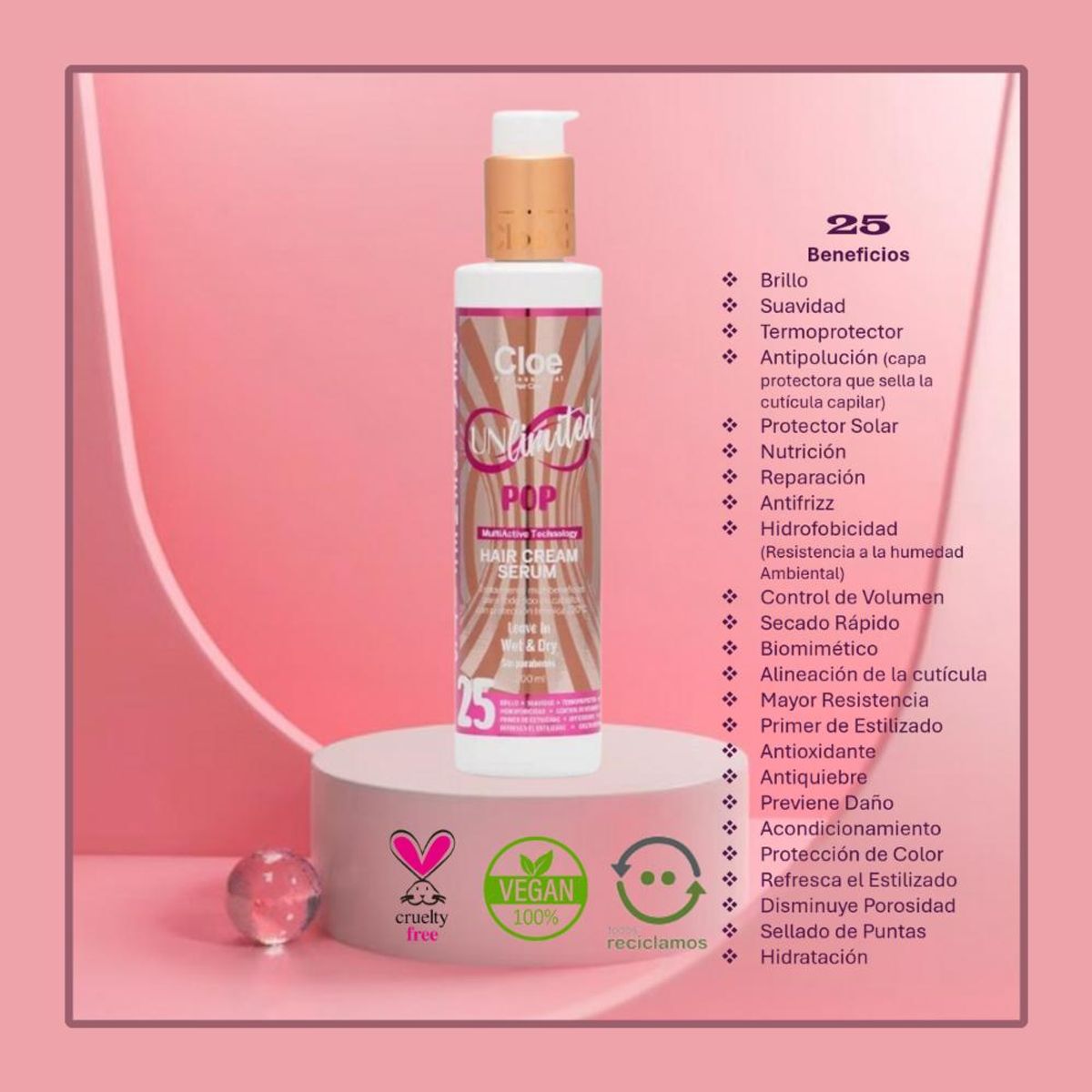 CLOE - Serum Cloe 25 Beneficios Unlimited Pop 200ml Aroma Mango