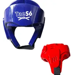 GENERICO - Cabezal Taekwondo WT TaeSó Kyorugi Grosor Extra AZUL TALLA S