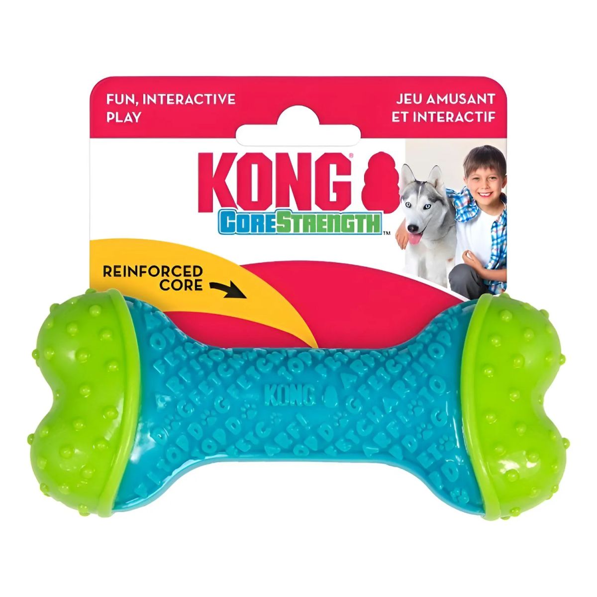 KONG - Kong Corestrength Bone S/ M Hueso Juguete Dental Con Textura Azul/verde