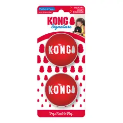 KONG - Pelotas Para Perro Ball Signature Talla M Hasta 16 Kg Rojo