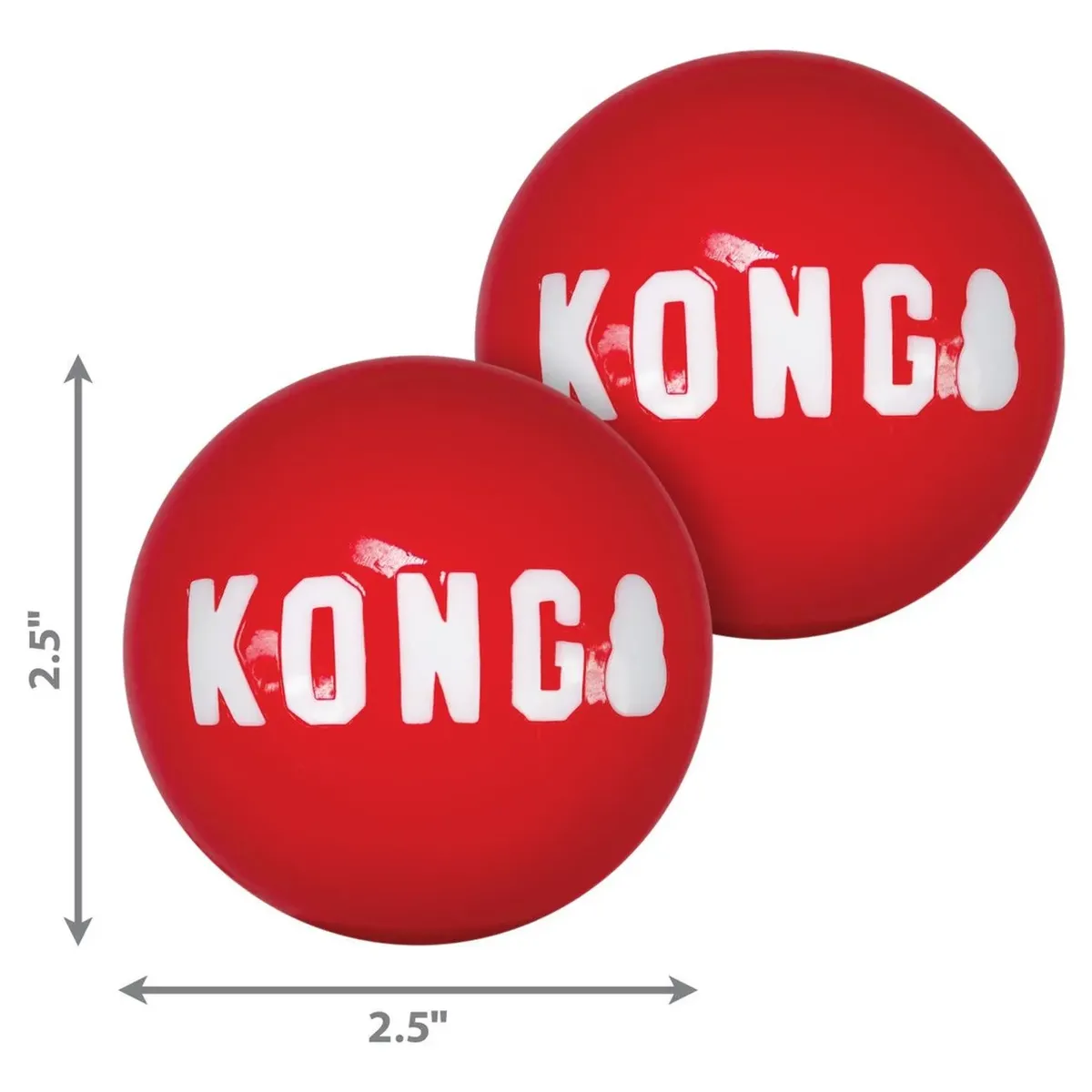KONG - Pelotas Para Perro Kong Ball Signature Talla M Hasta 16 Kg Rojo