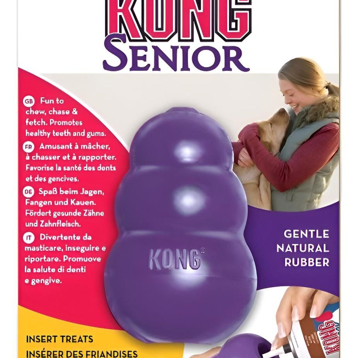 KONG - Juguete Kong Senior Para Mascotas Perros Talla S Hasta 9 Kg Morado