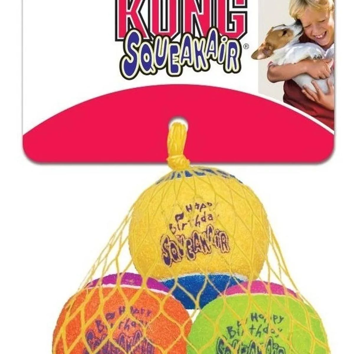 KONG - Pelotas Para Perro Kong Birthday Feliz Cumpleaños Talla M X3 Multicolor