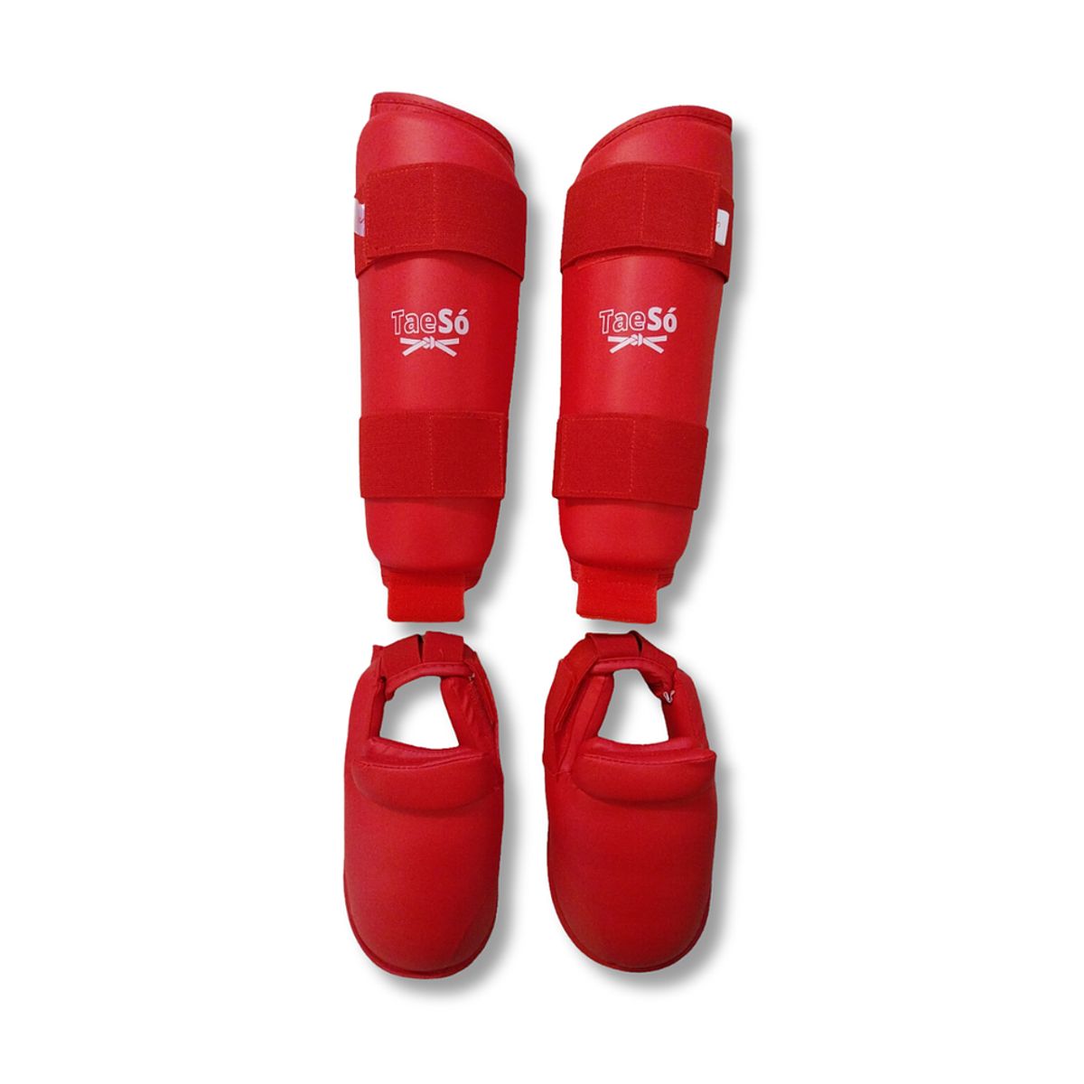 GENERICO - Canilleras de Karate TaeSó ROJO TALLA L