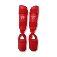 GENERICO - Canilleras de Karate TaeSó ROJO TALLA XL