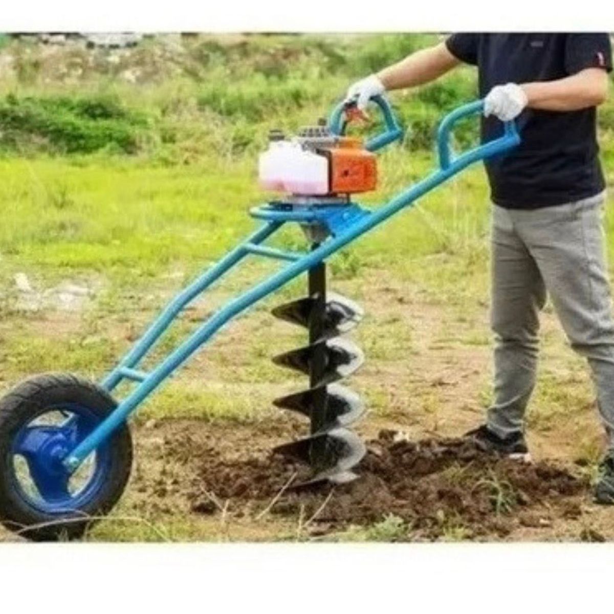 ERUX - Barreno Ahoyador 63cc - Con Ruedas+3 Brocas+extensión