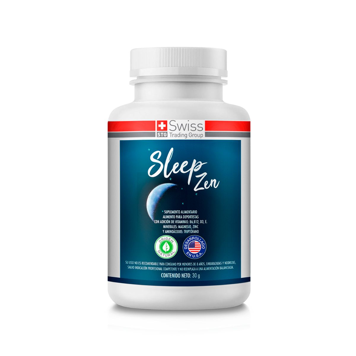 SLEEP ZEN - Suplemento Alimenticio Sleep Zen Con Magnesio Vitaminas B6 y B12 Contra el Insomio 60 caps