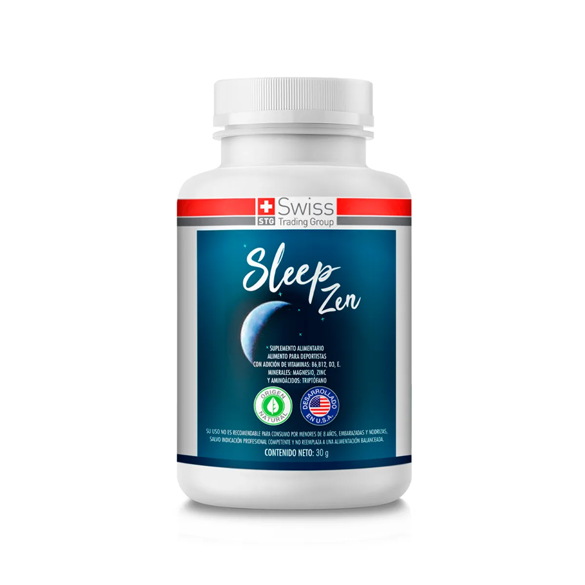 SLEEP ZEN - Suplemento Alimenticio Sleep Zen Con Magnesio Vitaminas B6 y B12 Contra el Insomio 60 caps