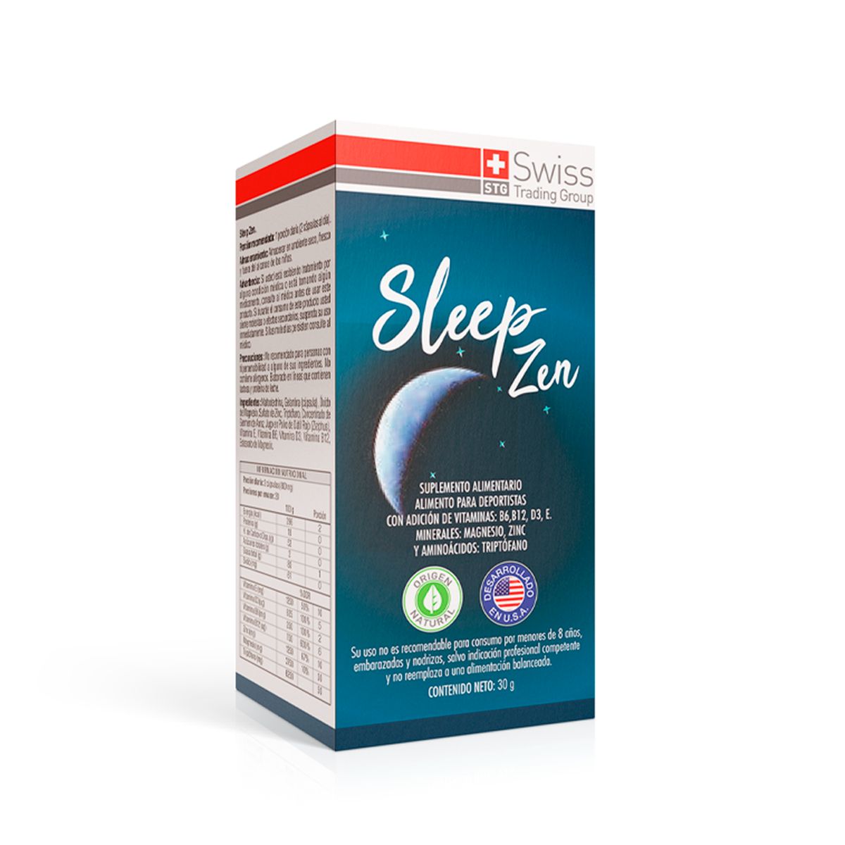 SLEEP ZEN - Suplemento Alimenticio Sleep Zen Con Magnesio Vitaminas B6 y B12 Contra el Insomio 60 caps