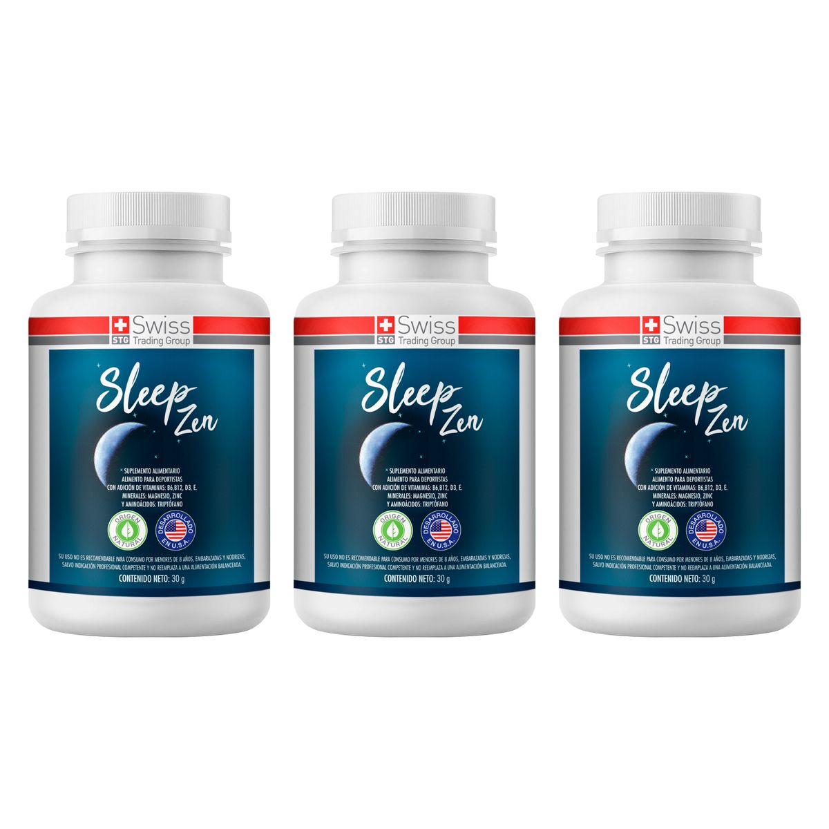 SLEEP ZEN - Pack 3 Sleep Zen Con Magnesio Vitaminas B6 y B12 180 cápsulas