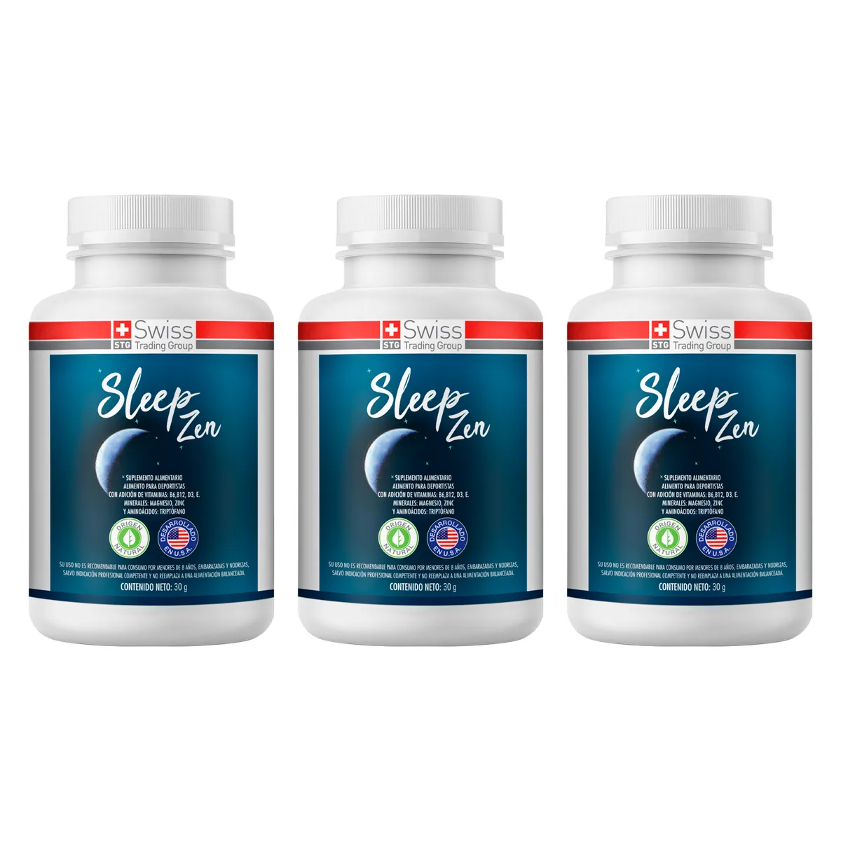 SLEEP ZEN - Pack 3 Sleep Zen Con Magnesio Vitaminas B6 y B12 180 cápsulas