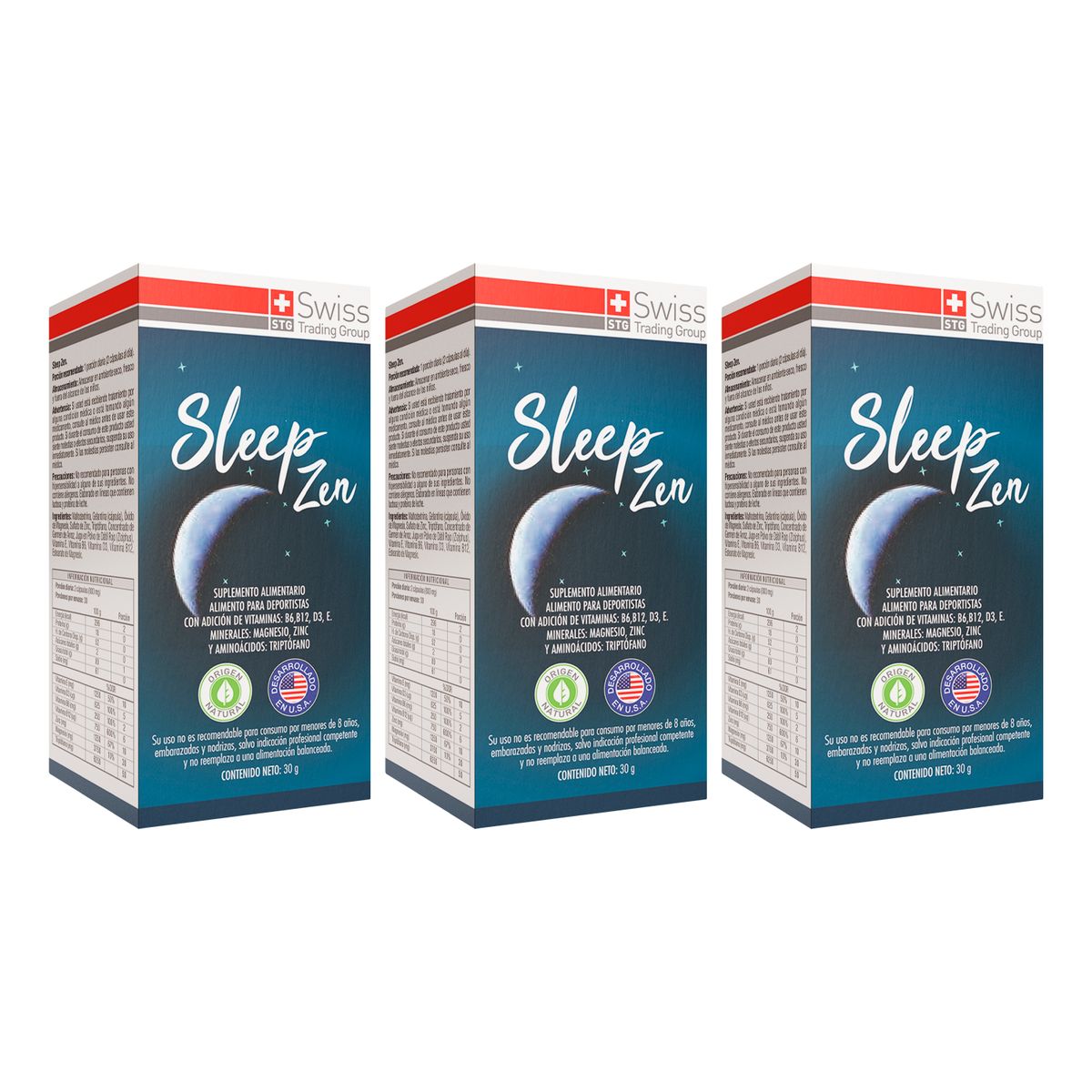 SLEEP ZEN - Pack 3 Sleep Zen Con Magnesio Vitaminas B6 y B12 180 cápsulas