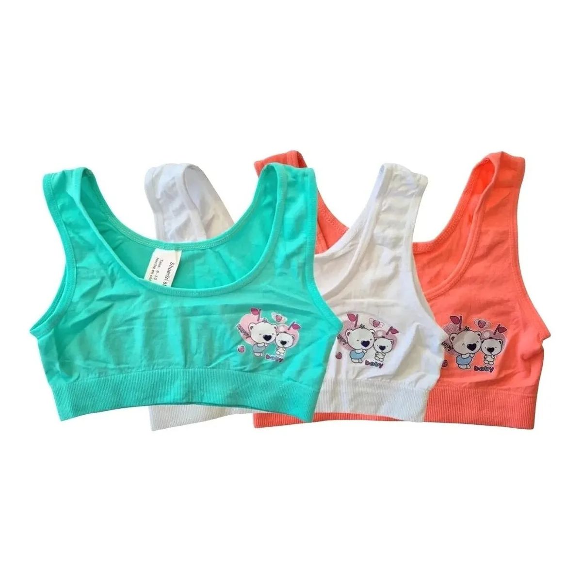 LOOK SHOP - Pack 3 Petos Niña Elasticados Lycra. Mi Primer Sostén. 84