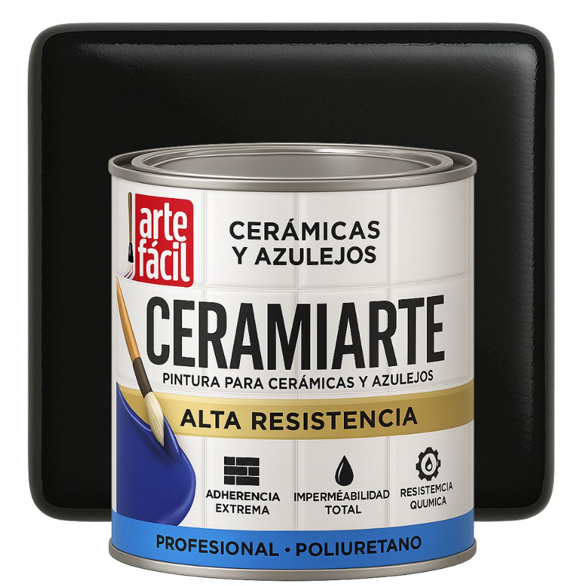 GENERICO - PINTURA CERAMICA AZULEJOS - 1-8 GALON NEGRO ABSOLUTO