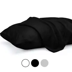 AZ AURAZEUS - Set 2 Fundas De Almohada 50 x 90 Negra Suave Hilos Aura Zeus