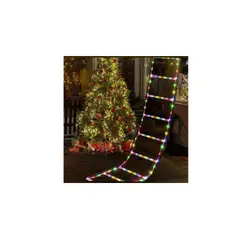 GENERICO - Escalera Viejito Pascuero Con Luces Led Solar 160cm Navidad campana Multicolor