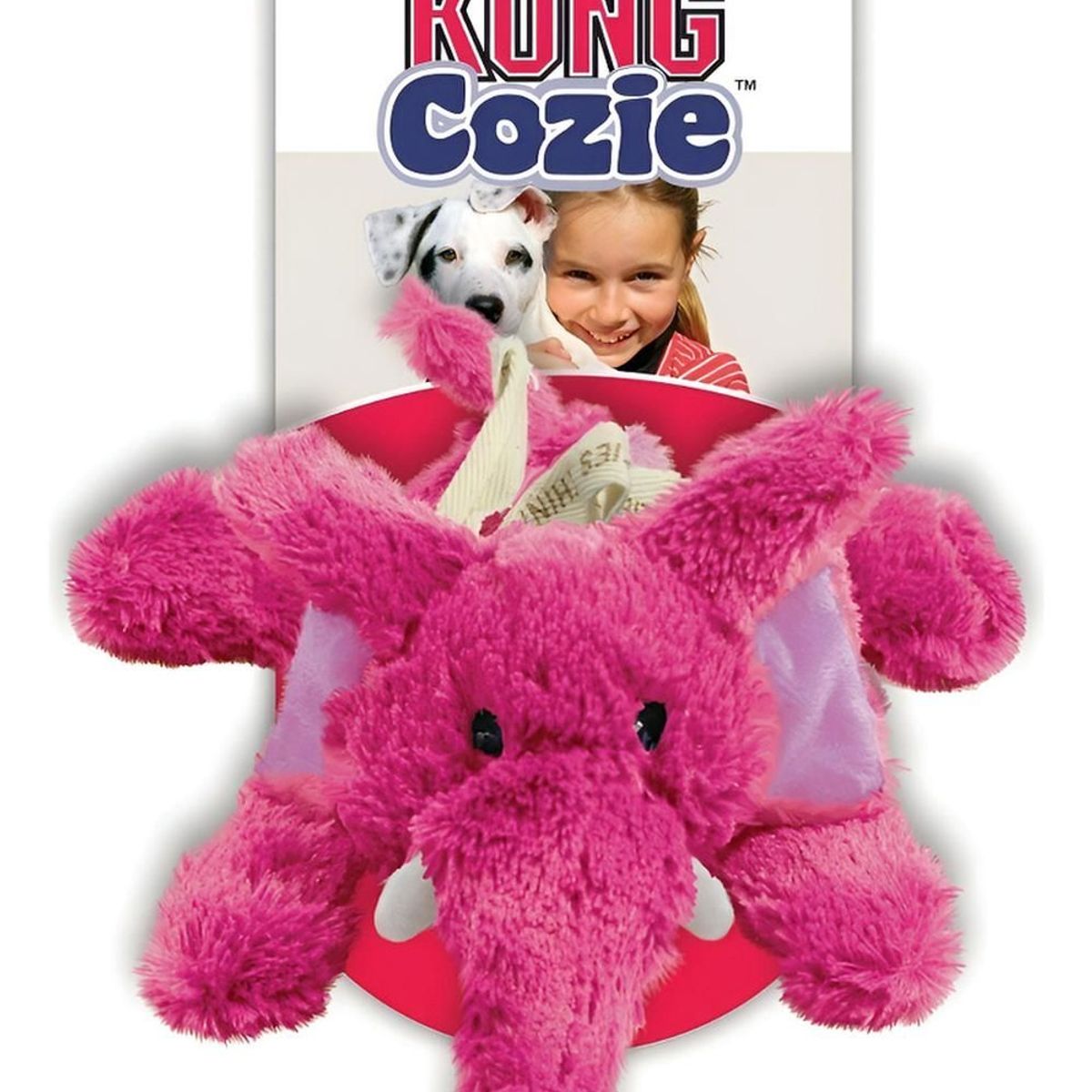 KONG - Juguete Para Perro Peluche Kong Cozie Squeaks Sonido Talla M - Fucsia - Mediano