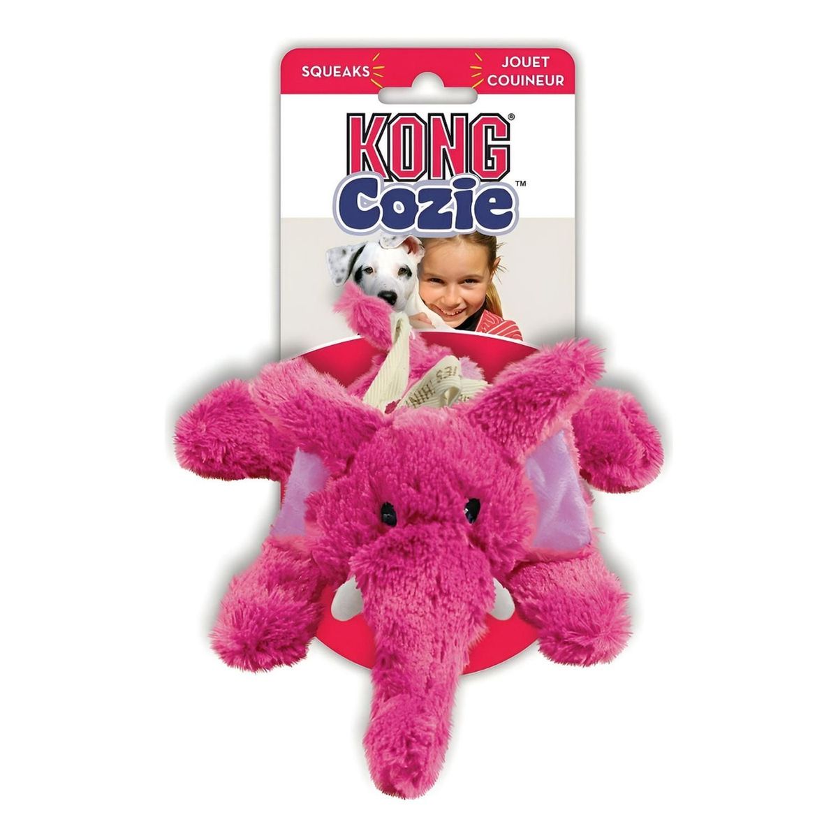 KONG - Juguete Para Perro Peluche Kong Cozie Squeaks Sonido Talla M - Fucsia - Mediano