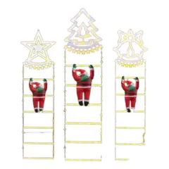 GENERICO - Escalera Viejito Pascuero Con Luces Led Solar 160cm Navidad campana calida
