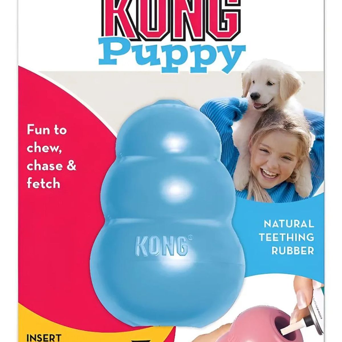 KONG - Juguete Kong Puppy Para Perros Cachorros Talla S Hasta 9 Kg - Celeste