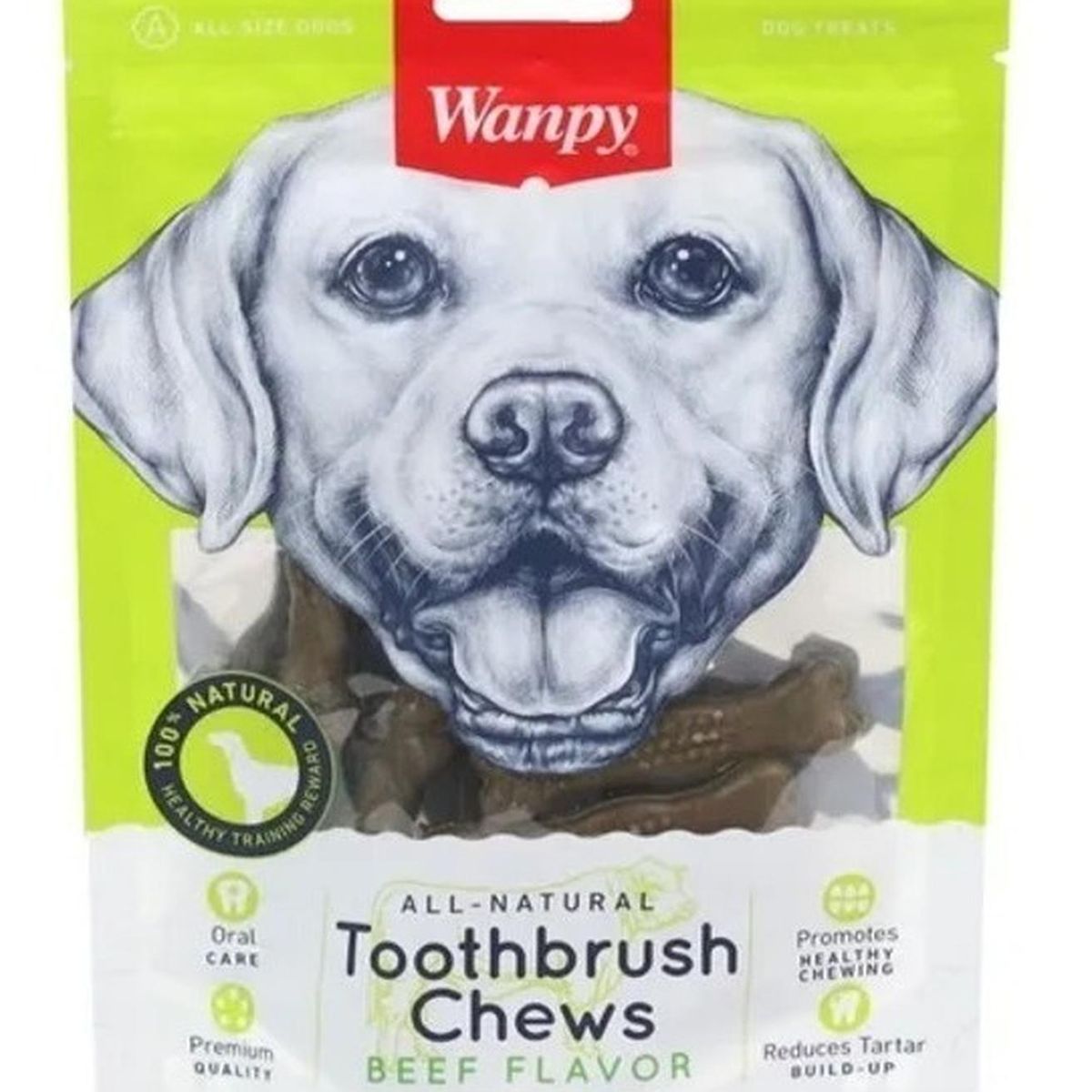 SNAK - Cuidado Bucal Masticable Para Perro Wanpy Sabor Vacuno 100g