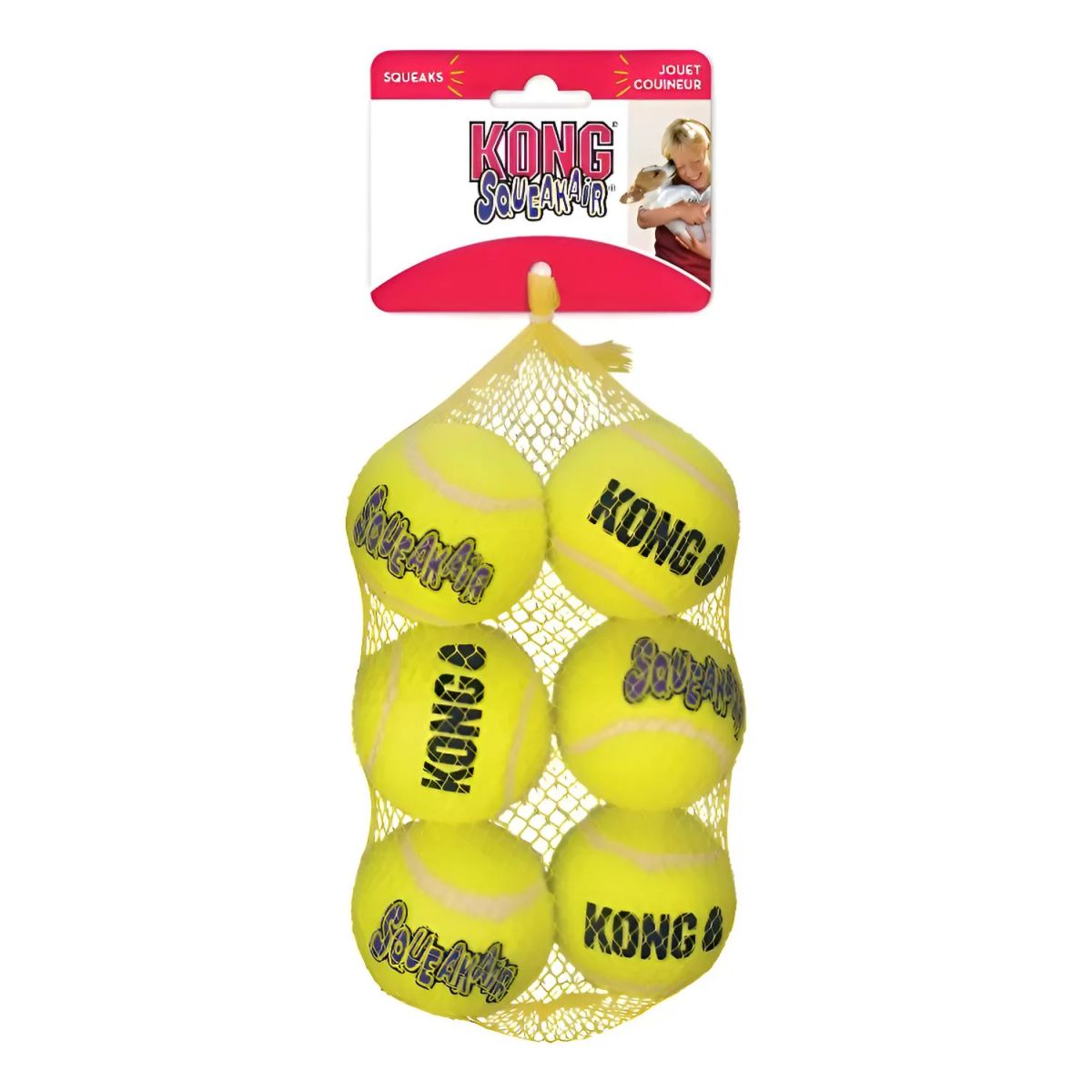 KONG - Pelota Para Perro Kong Ball Squeak Air Talla M 6 Unidades