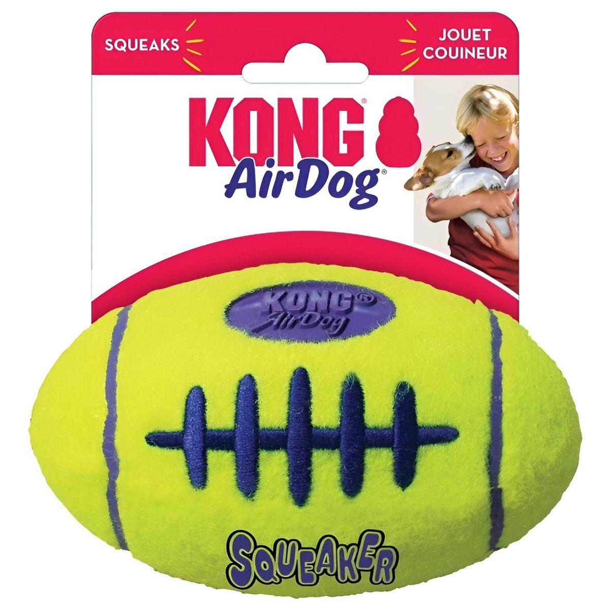KONG - Juguete Para Perro Con Sonido Kong Air Dog Football Rugby M Amarillo
