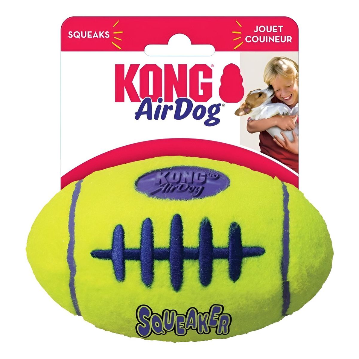 KONG - Juguete Para Perro Con Sonido Kong Air Dog Football Rugby M Amarillo