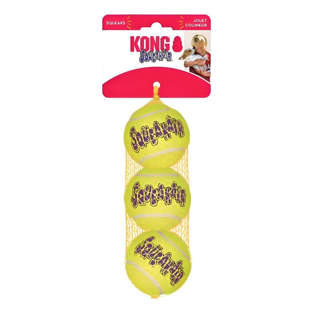 KONG - Pelota Para Perro Kong Ball Squeak Air Talla M 3 Unidades