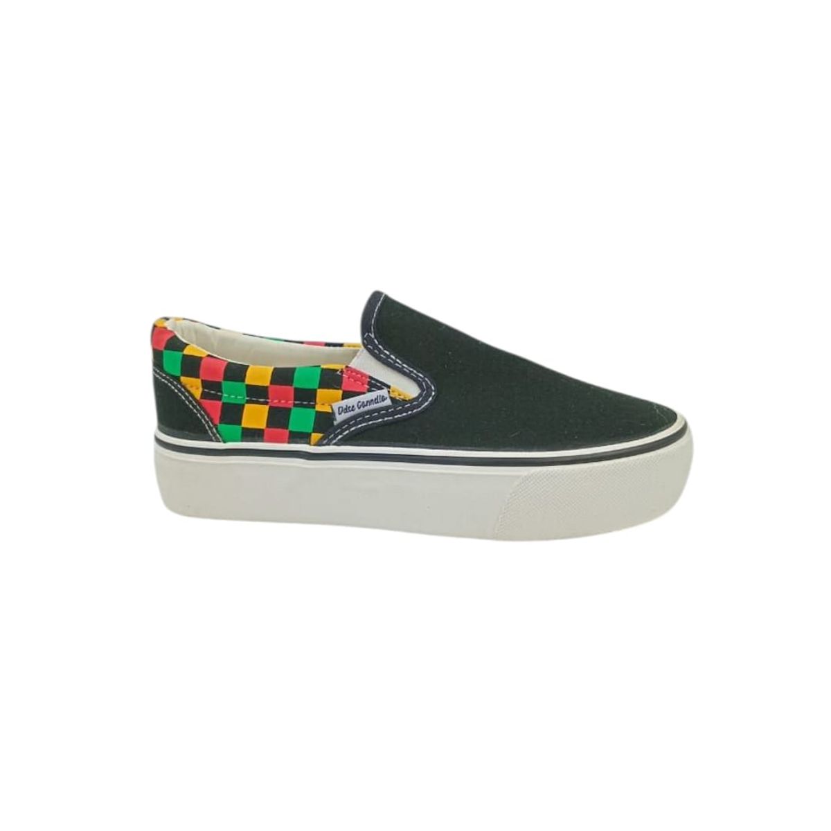 HERIEL - Zapatilla Negra Multicolor Slip on