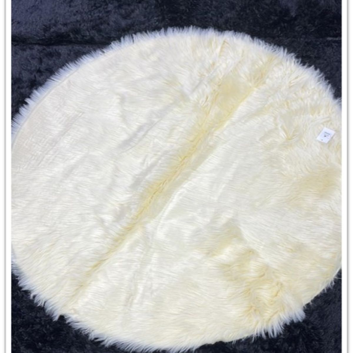 DIANA - ALFOMBRA PELUDA REDONDA DE 120CM DE DIAMETRO COLOR BEIGE