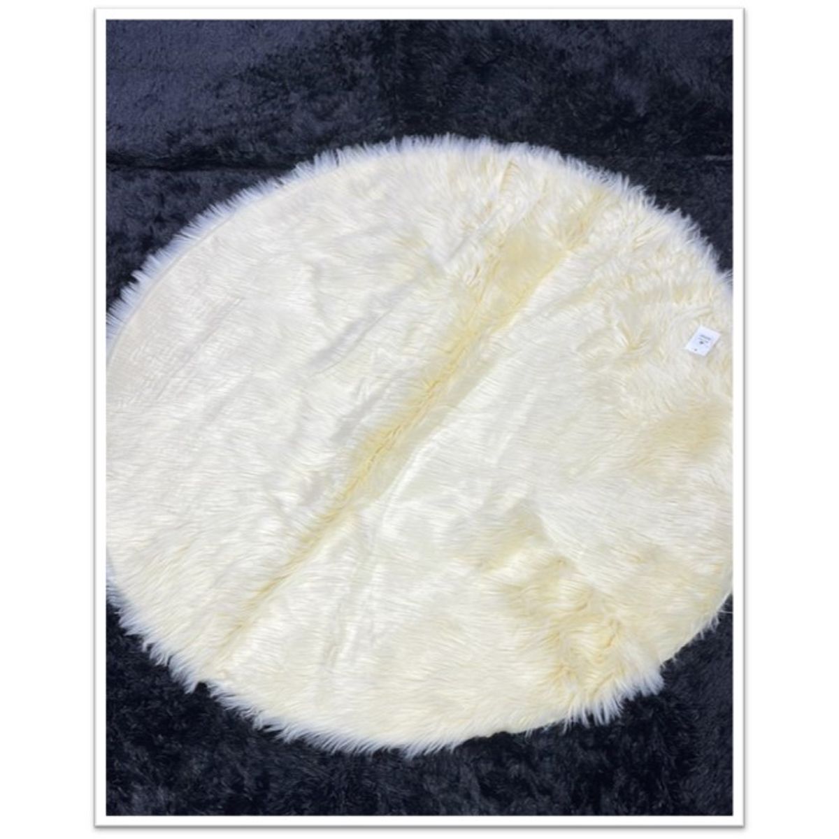 DIANA - ALFOMBRA PELUDA REDONDA DE 120CM DE DIAMETRO COLOR BEIGE