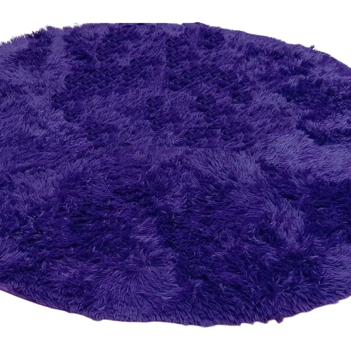 DIANA - ALFOMBRA PELUDA REDONDA DE 150CM DE DIAMETRO COLOR MORADO