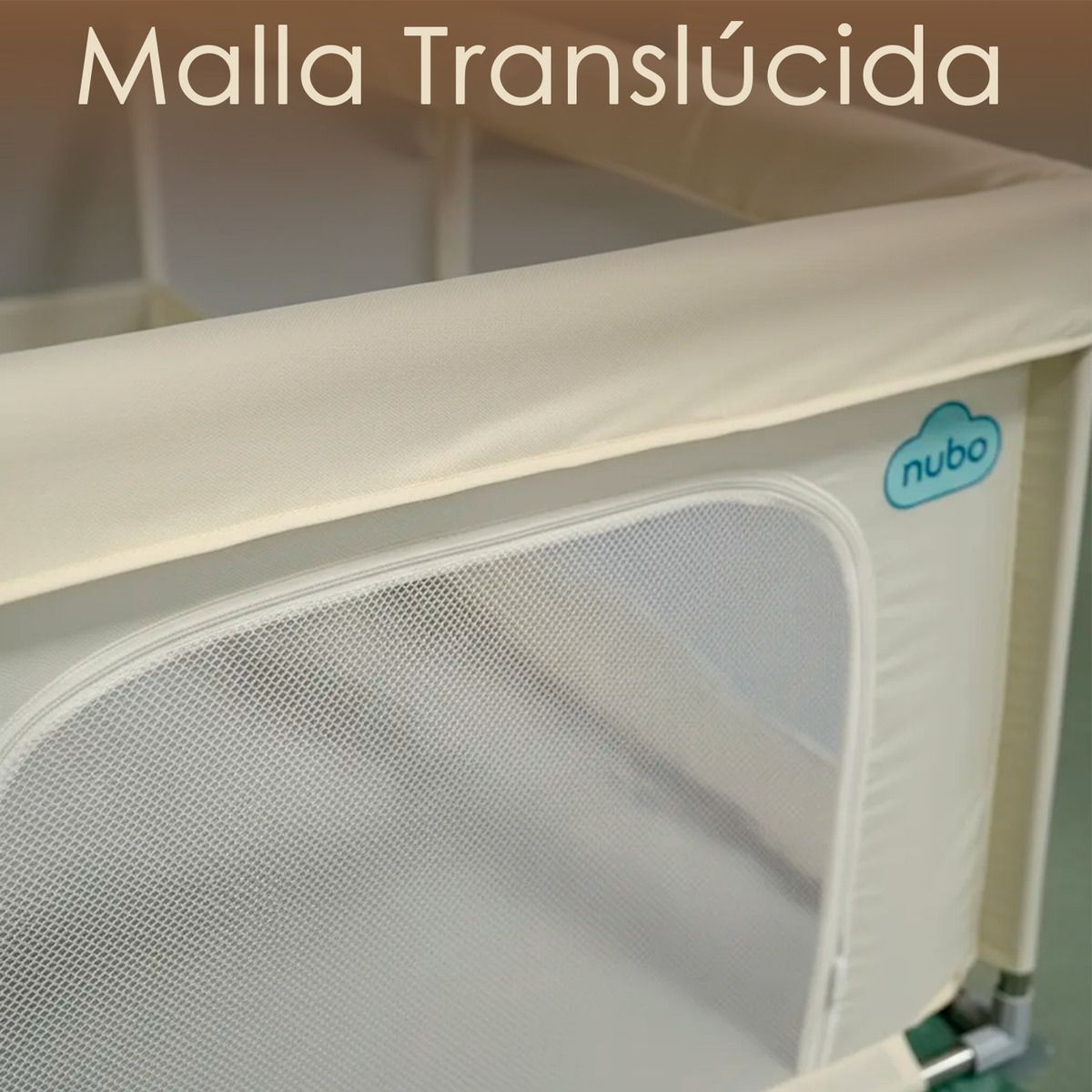 HOMEBRANDT - Corral Infantil Armable Malla Y Tela Oxford 180x200cm Beige