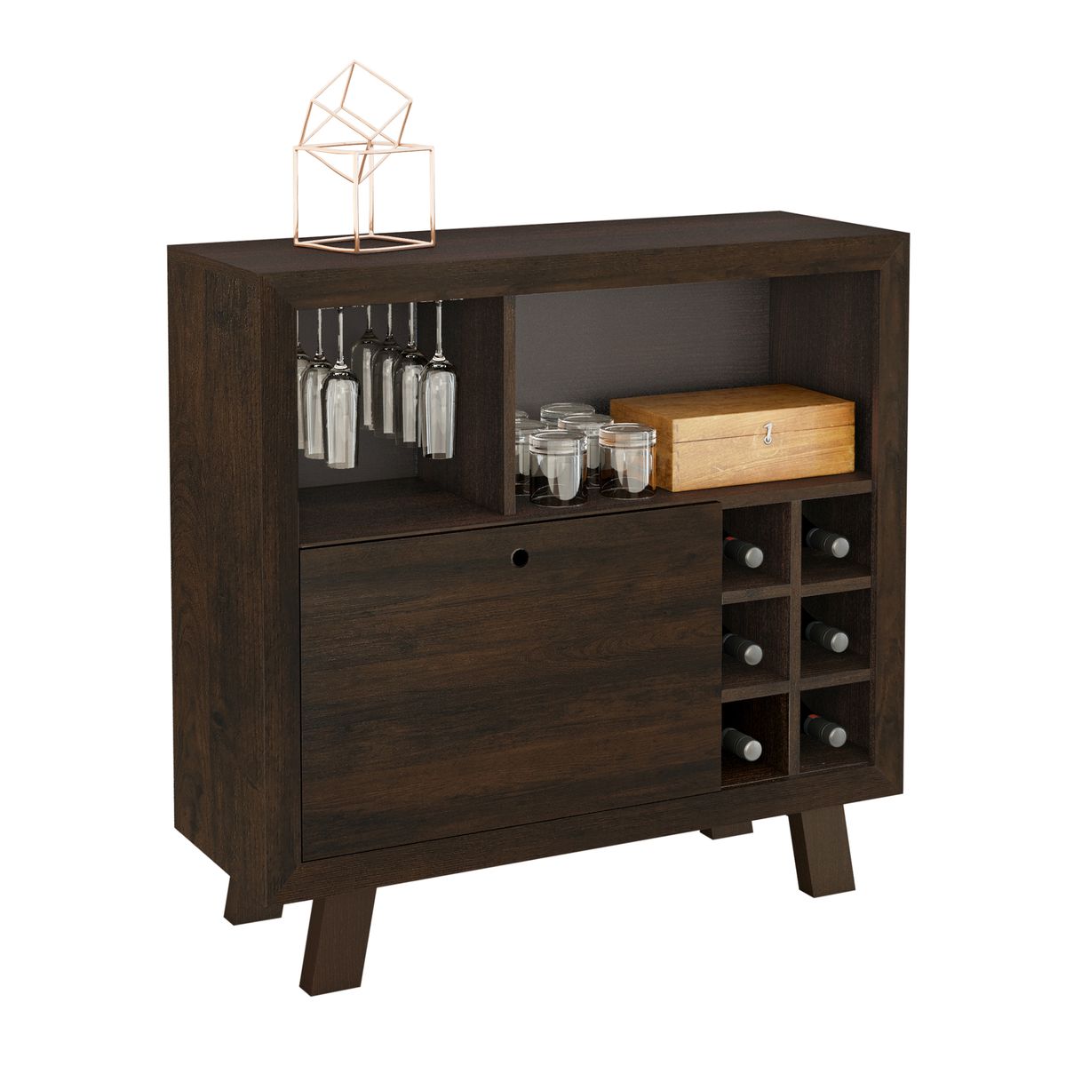 TECNOMOBILI - Mesa de Bar Adega 90x875x315 cm Café rustico